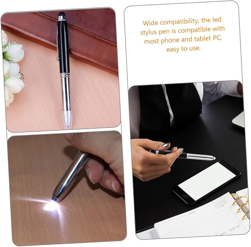 5Pcs Black Stylus Pen Multi Function Capacitive Ballpoint For Tablets Smartphones - Image 3